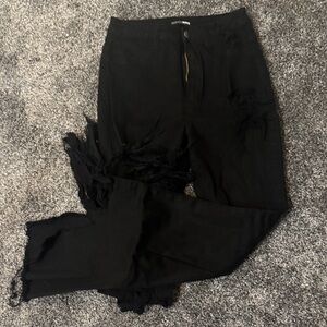 Fashion Nova Black Distressed Jeans